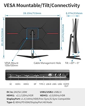 FYHXele 32インチ 4K 144Hz ゲーミングモニター Amazon.com: FYHXele 32 inch 4K Gaming Monitor, UHD Fast IPS